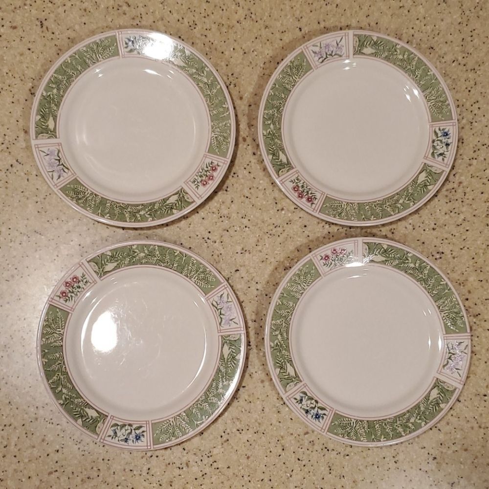 Vintage 1997 Sakura Floral Garden Plates 7.5"